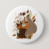 Badge Rond 7,6 Cm Cozy Autumn Girl (Devant)