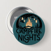 Badge Rond 7,6 Cm Cozy Campfire Nights Rustic Outdoor Adventure (Devant & derrière)