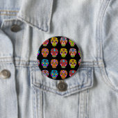 Badge Rond 7,6 Cm Crâne à sucre (En situation)