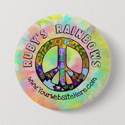 Badge Rond 7,6 Cm Cravate-Dye Art et Bohemian Appreal Business (Devant)