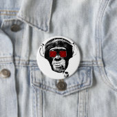 Badge Rond 7,6 Cm crazy monkey (En situation)
