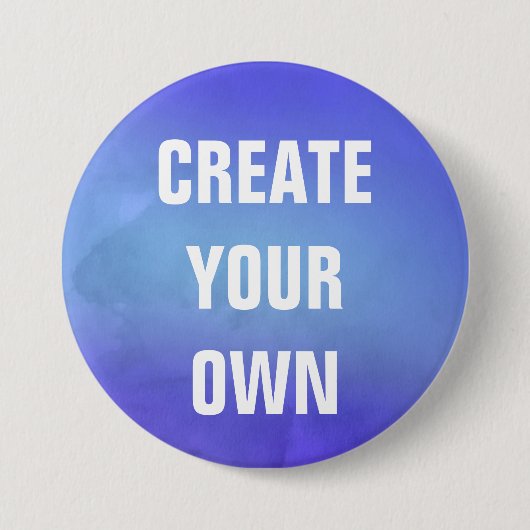 Badge Rond 7,6 Cm Créez votre propre peinture bleue d'aquarelle (Devant)