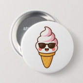 Badge Rond 7,6 Cm Crème glacée cool Kawaii (Devant & derrière)