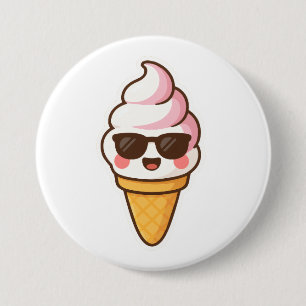 Badge Rond 7,6 Cm Crème glacée cool Kawaii