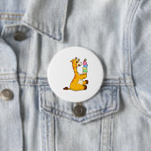 Badge Rond 7,6 Cm Crème glacée Giraffe gaufre (En situation)