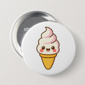 Badge Rond 7,6 Cm Crème glacée Kawaii douce (Devant & derrière)