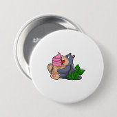 Badge Rond 7,6 Cm Crème glacée Mole avec gaufre (Devant & derrière)