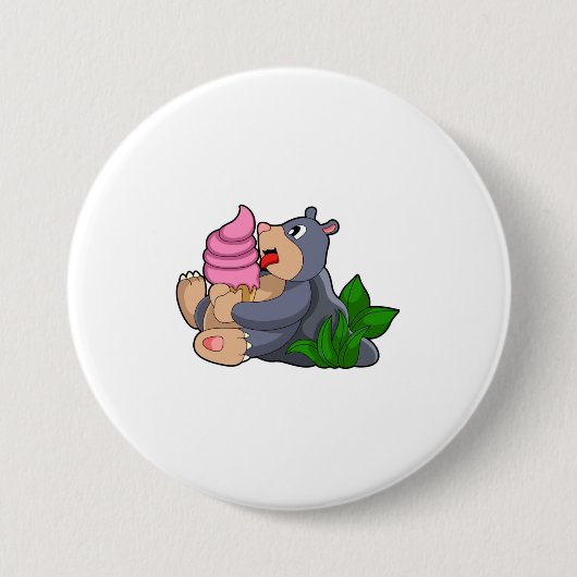 Badge Rond 7,6 Cm Crème glacée Mole avec gaufre (Devant)