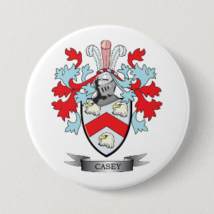 Badge Rond 7,6 Cm Crête de famille de Casey et manteau des bras