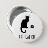 Badge Rond 7,6 Cm Critical Kit Funny Cat D20 RPG Tabletop Gaming (Devant & derrière)