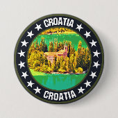 Badge Rond 7,6 Cm Croatie (Devant)