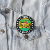 Badge Rond 7,6 Cm Croatie (En situation)