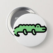 Badge Rond 7,6 Cm Crocodile (Devant & derrière)