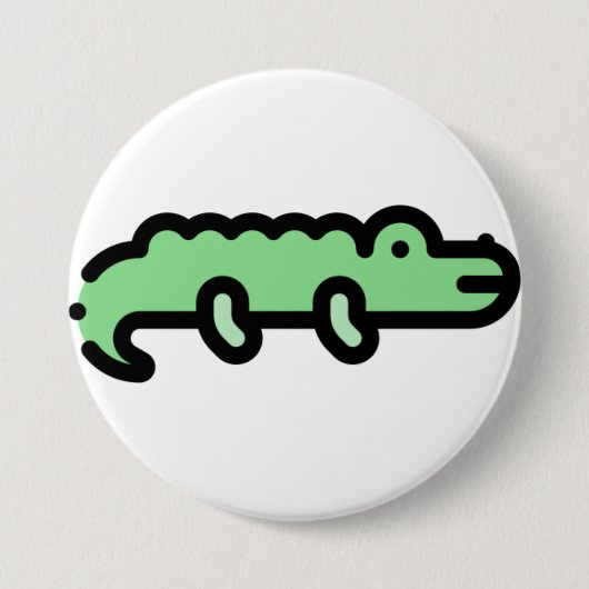Badge Rond 7,6 Cm Crocodile (Devant)
