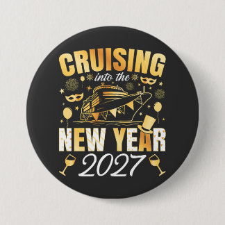 Badge Rond 7,6 Cm Croisière dans la nouvelle année 2027 Rond