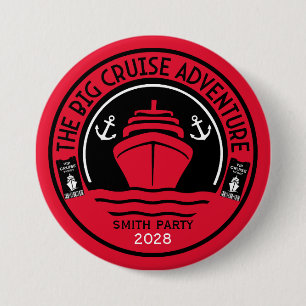 Badge Rond 7,6 Cm Croisière Mondiale Famille ou Voyage en Groupe