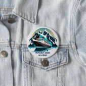 Badge Rond 7,6 Cm Croisière Navire Océan Alaska mountain (En situation)