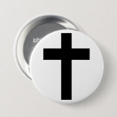 Badge Rond 7,6 Cm Croix chrétienne (Devant & derrière)