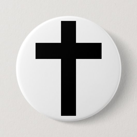 Badge Rond 7,6 Cm Croix chrétienne (Devant)