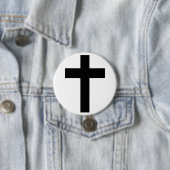 Badge Rond 7,6 Cm Croix chrétienne (En situation)