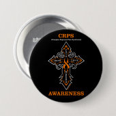Badge Rond 7,6 Cm Cross/Awareness...CRPS (Devant & derrière)