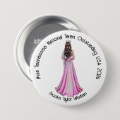 Badge Rond 7,6 Cm Crowned Queen Custom Pageant Button (Devant & derrière)