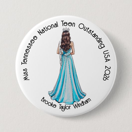 Badge Rond 7,6 Cm Crowned Queen Custom Pageant Button (Devant)