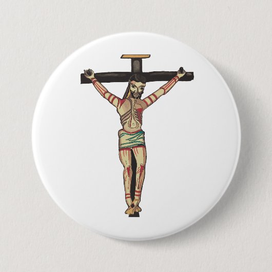 Badge Rond 7,6 Cm Crucifixion Jésus Christ Croix Aquarelle art (Devant)