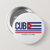 Badge Rond 7,6 Cm Cuba ISO Code Alpha 3 (Devant & derrière)