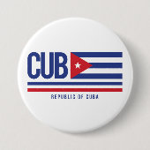 Badge Rond 7,6 Cm Cuba ISO Code Alpha 3 (Devant)