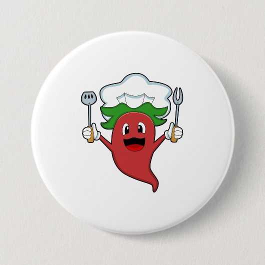 Badge Rond 7,6 Cm Cuisinier de poivre Vegan (Devant)