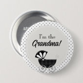 Badge Rond 7,6 Cm Custom Baby Shower Party I'm the Grandma Button (Devant & derrière)