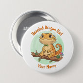 Badge Rond 7,6 Cm Custom Bearded Dragon Dad Button (Devant & derrière)