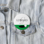 Badge Rond 7,6 Cm Custom monogram elegant golf player name buttons (En situation)