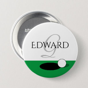 Badge Rond 7,6 Cm Custom monogram elegant golf player name buttons
