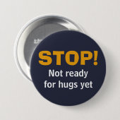 Badge Rond 7,6 Cm Custom Navy STOP No Hugues (Devant & derrière)