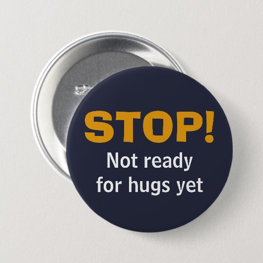 Badge Rond 7,6 Cm Custom Navy STOP No Hugues (Devant & derrière)