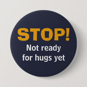 Badge Rond 7,6 Cm Custom Navy STOP No Hugues