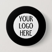 Badge Rond 7,6 Cm Customize Your Black White company logo (Devant)