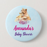 Cute Aquarelle Mère Lion & Baby shower Cub
