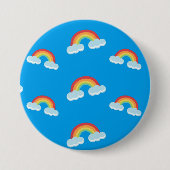 Badge Rond 7,6 Cm Cute arc-en-ciel avec Motif nuages (Devant)