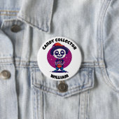 Badge Rond 7,6 Cm Cute Candy Collector Skeleton Boys Halloween (En situation)