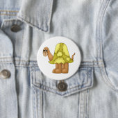 Badge Rond 7,6 Cm Cute Cartoon Turtle with Puffy Green Shell (En situation)