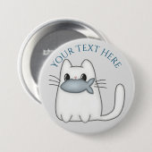 Badge Rond 7,6 Cm Cute chat avec poisson Prix (Devant & derrière)