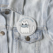 Badge Rond 7,6 Cm Cute chat avec poisson Prix (En situation)