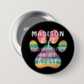 Badge Rond 7,6 Cm Cute Custom Rainbow Bridge Empreintes de pattes su (Devant & derrière)