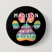 Badge Rond 7,6 Cm Cute Custom Rainbow Bridge Empreintes de pattes su (Devant)