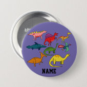 Badge Rond 7,6 Cm Cute Dinosaur Collection Thunder_Cove (Devant & derrière)