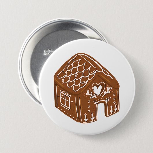 Badge Rond 7,6 Cm Cute Gingerbread House Holiday Cookie (Devant & derrière)