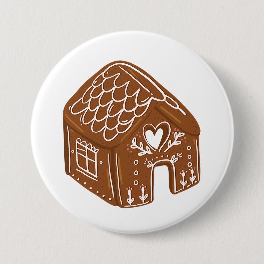 Badge Rond 7,6 Cm Cute Gingerbread House Holiday Cookie (Devant)
